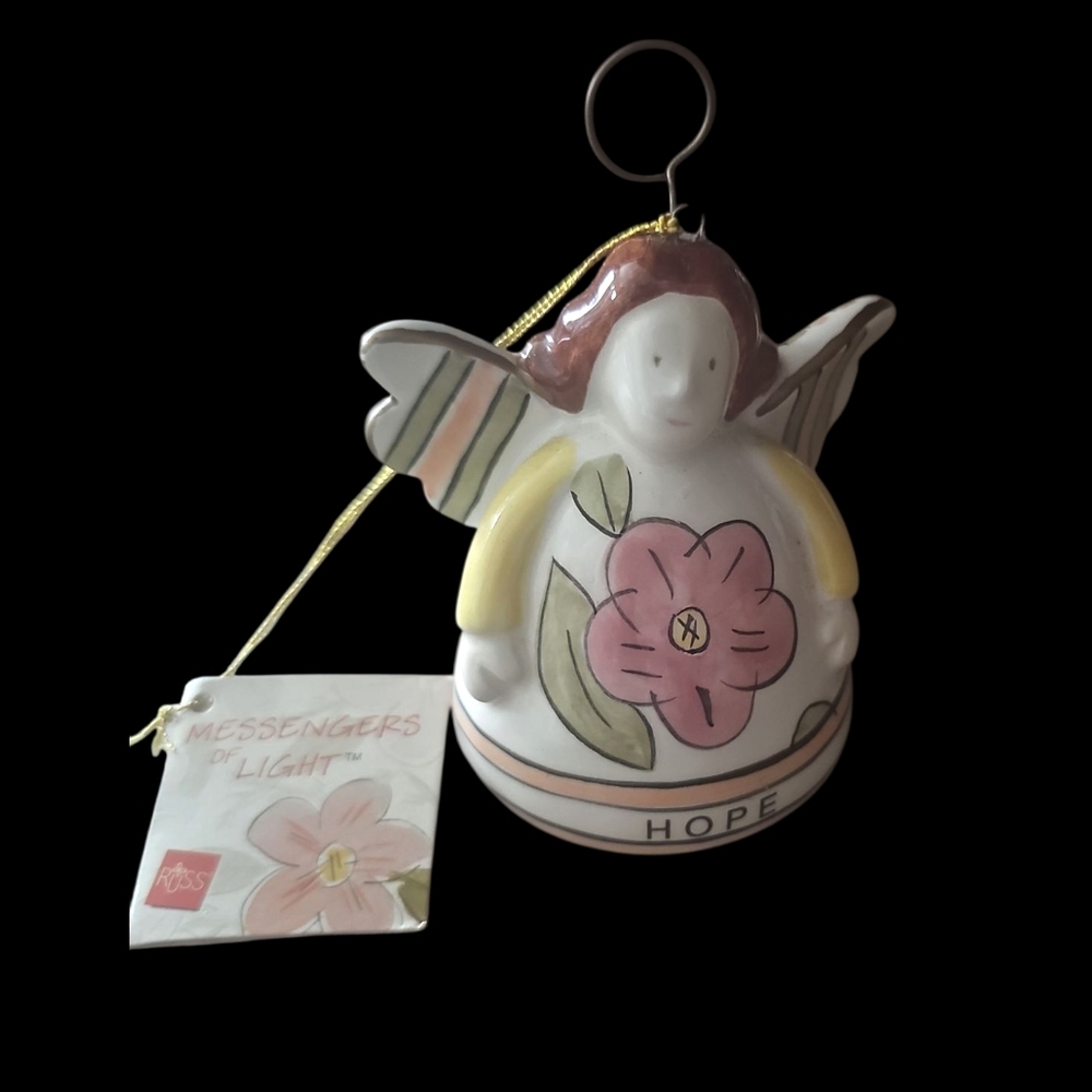 Russ Messengers of Light Hope Angel Christmas Ornament Bell NWT